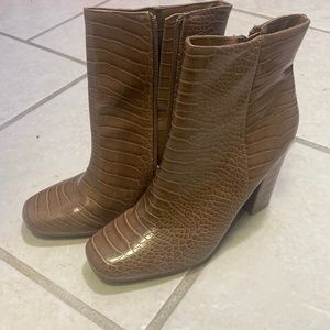 Alligator faux skin boots
